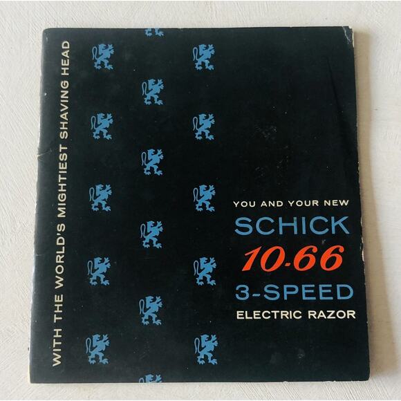 Vintage Schick 10-66 Men’s Electric Razor Owner’s Manual Service Coupons Shaving - Picture 1 of 14